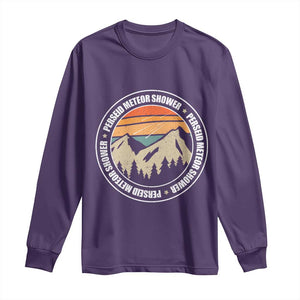 Perseid Meteor Shower Long Sleeve Shirt Shooting Stars Astronomy Vintage Retro Mountain TS11 Purple Print Your Wear