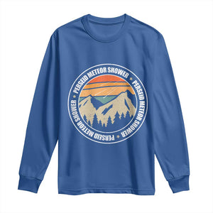 Perseid Meteor Shower Long Sleeve Shirt Shooting Stars Astronomy Vintage Retro Mountain TS11 Royal Blue Print Your Wear