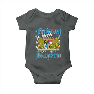Freustaat Bayern Baby Onesie Bavaria German Munich Oktoberfest TS11 Dark Heather Print Your Wear