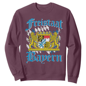 Freustaat Bayern Sweatshirt Bavaria German Munich Oktoberfest TS11 Maroon Print Your Wear