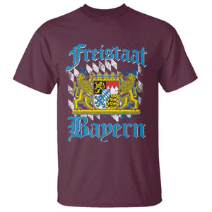 Freustaat Bayern T Shirt Bavaria German Munich Oktoberfest TS11 Maroon Print Your Wear