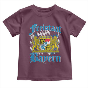 Freustaat Bayern Toddler T Shirt Bavaria German Munich Oktoberfest TS11 Maroon Print Your Wear