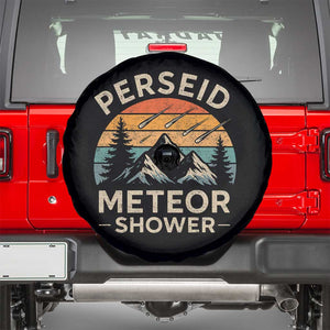 Perseid Meteor Shower Spare Tire Cover Shooting Stars Astronomy Vintage Mountain TS11 Black Print Your Wear