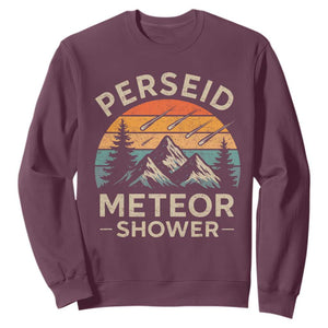 Perseid Meteor Shower Sweatshirt Shooting Stars Astronomy Vintage Mountain TS11 Maroon Print Your Wear