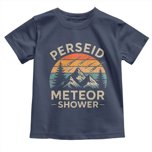 Perseid Meteor Shower Toddler T Shirt Shooting Stars Astronomy Vintage Mountain TS11 Navy Print Your Wear
