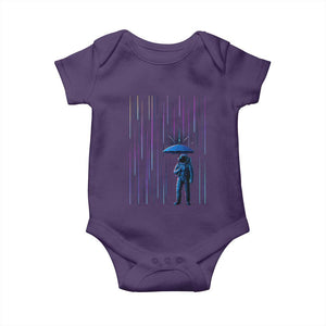 Perseid Meteor Shower Raining Astronaut With Umbrella Baby Onesie TS11 Purple Print Your Wear