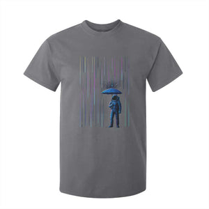 Perseid Meteor Shower Raining Astronaut With Umbrella T Shirt For Kid TS11 Charcoal Print Your Wear