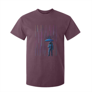 Perseid Meteor Shower Raining Astronaut With Umbrella T Shirt For Kid TS11 Maroon Print Your Wear