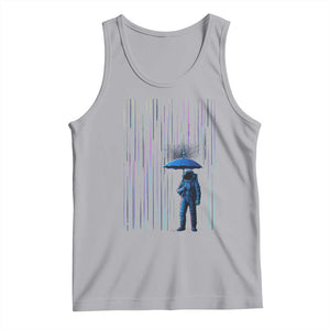 Perseid Meteor Shower Raining Astronaut With Umbrella Tank Top TS11 Athletic Heather Print Your Wear