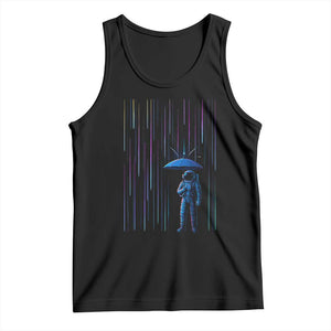 Perseid Meteor Shower Raining Astronaut With Umbrella Tank Top TS11 Black Print Your Wear