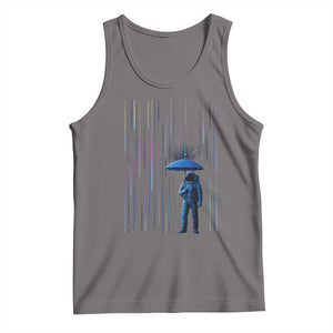 Perseid Meteor Shower Raining Astronaut With Umbrella Tank Top TS11 Deep Heather Print Your Wear