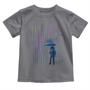 Perseid Meteor Shower Raining Astronaut With Umbrella Toddler T Shirt TS11 Charcoal Print Your Wear