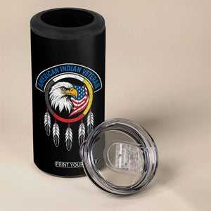 American Indian Veteran 4 in 1 Can Cooler Tumbler Native American Veteran Eagle Dreamcatcher TS11 Print Your Wear