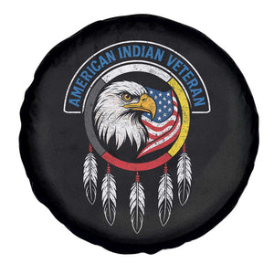 American Indian Veteran Spare Tire Cover Native American Veteran Eagle Dreamcatcher TS11 Print Your Wear