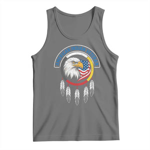 American Indian Veteran Tank Top Native American Veteran Eagle Dreamcatcher TS11 Black Heather Print Your Wear