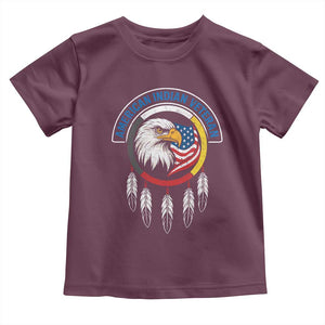 American Indian Veteran Toddler T Shirt Native American Veteran Eagle Dreamcatcher TS11 Maroon Print Your Wear