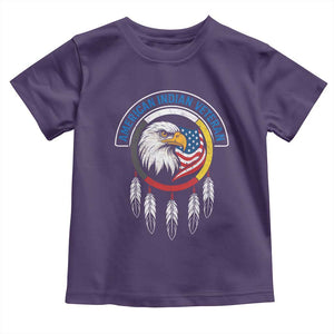 American Indian Veteran Toddler T Shirt Native American Veteran Eagle Dreamcatcher TS11 Purple Print Your Wear