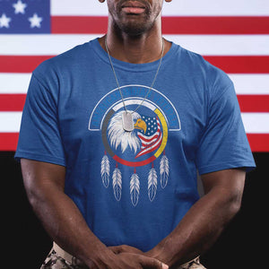 American Indian Veteran T Shirt Native American Veteran Eagle Dreamcatcher TS11 Royal Blue Print Your Wear