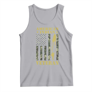 American Indian Veteran Tank Top Native American Veteran Feathers Camo Flag TS11 Athletic Heather Print Your Wear