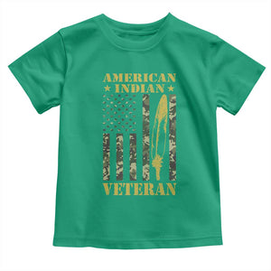 American Indian Veteran Toddler T Shirt Native American Veteran Feathers Camo Flag TS11 Irish Green Print Your Wear