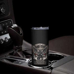 Christian Firefighter Skinny Tumbler When You Walk Through The Fire You Shall Not Be Burned American Flag