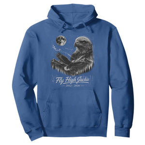 Fly High Jackie Eagle Hoodie Memorial Tribute Nature Supports California Wildlife TS11 Royal Blue Print Your Wear