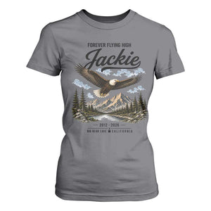 Jackie Bald Eagle Memorial Tribute T Shirt For Women Forever Flying High Big Bear California 2012 2026 TS11 Charcoal Print Your Wear
