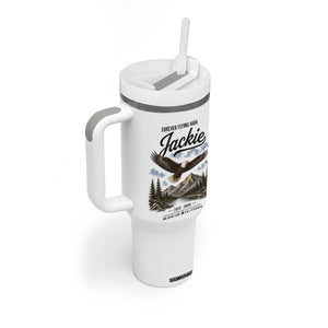 Jackie Bald Eagle Memorial Tribute Tumbler With Handle Forever Flying High Big Bear California 2012 2026 TS11 Print Your Wear