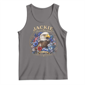 Jackie Bald Eagle Tank Top Forever Our Queen And In Our Hearts USA Floral TS11 Deep Heather Print Your Wear