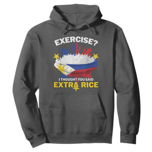 Funny Philippines Hoodie Exercise I Thought You Said Extra Rice TS11 Dark Heather Print Your Wear