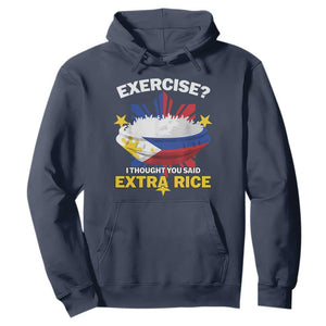 Funny Philippines Hoodie Exercise I Thought You Said Extra Rice TS11 Navy Print Your Wear