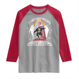 Funny Nakatomi Plaza Raglan Shirt It's Not Christmas Until Hans Gruber Falls From Nakatomi Plaza Explode TS11 Sport Gray Red Print Your Wear