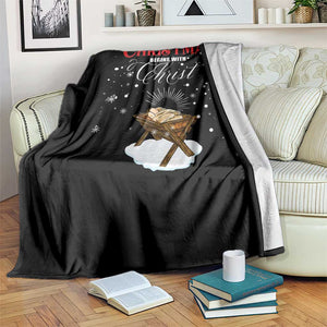 Christmas Begins With Christ Throw Blanket Christian Christmas Jesus God TS11 Print Your Wear