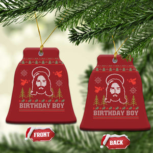 Funny Christian Xmas Christmas Ornament Birthday Boy Jesus God Xmas Tree Angels TS11 Bell Flake Red Print Your Wear