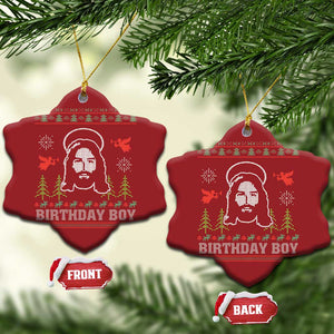 Funny Christian Xmas Christmas Ornament Birthday Boy Jesus God Xmas Tree Angels TS11 Snow Flake Red Print Your Wear