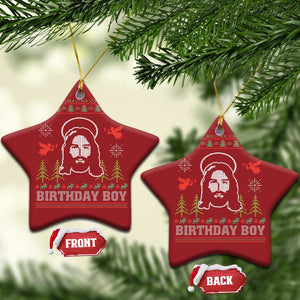 Funny Christian Xmas Christmas Ornament Birthday Boy Jesus God Xmas Tree Angels TS11 Star Red Print Your Wear