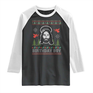 Funny Christian Christmas Raglan Shirt Birthday Boy Jesus God Xmas Tree Angels TS11 Black White Print Your Wear