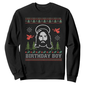 Funny Christian Christmas Sweatshirt Birthday Boy Jesus God Xmas Tree Angels TS11 Black Print Your Wear