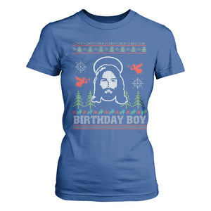 Funny Christian Christmas T Shirt For Women Birthday Boy Jesus God Xmas Tree Angels TS11 Royal Blue Print Your Wear