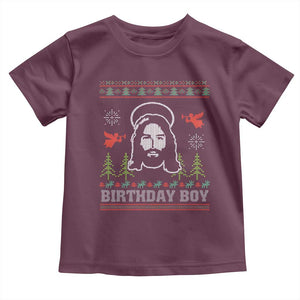 Funny Christian Christmas Toddler T Shirt Birthday Boy Jesus God Xmas Tree Angels TS11 Maroon Print Your Wear