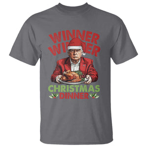 Funny Trump Christmas T Shirt Winner Winner Christmas Dinner Santa Trump Turkey TS11 Charcoal Print Your Wear