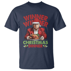 Funny Trump Christmas T Shirt Winner Winner Christmas Dinner Santa Trump Turkey TS11 Navy Print Your Wear