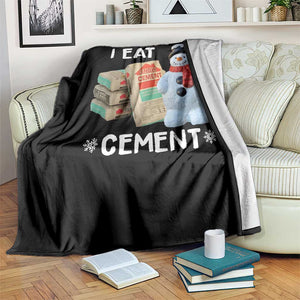 Funny Christmas I Eat Cement Throw Blanket Snowman Snow Cement Oddly Specific Dank Meme TS11 Print Your Wear