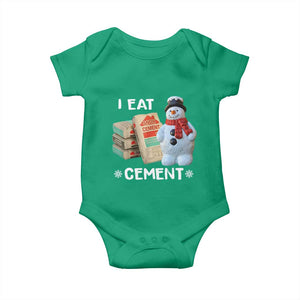 Funny Christmas I Eat Cement Baby Onesie Snowman Snow Cement Oddly Specific Dank Meme TS11 Irish Green Print Your Wear