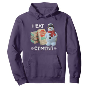 Funny Christmas I Eat Cement Hoodie Snowman Snow Cement Oddly Specific Dank Meme TS11 Purple Print Your Wear