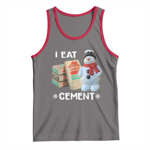 Funny Christmas I Eat Cement Tank Top Snowman Snow Cement Oddly Specific Dank Meme TS11 Deep Heather Red Print Your Wear