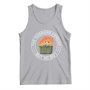 Funny Opossum Tank Top The Horrors Persist But So Do I Lil Dumpster Fire TS11 Athletic Heather Print Your Wear