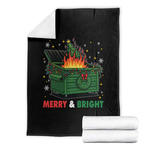 Funny Lil Dumpster Fire Christmas Throw Blanket Merry And Bright Xmas Tree TS11 Black Print Your Wear