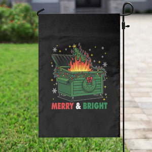 Funny Lil Dumpster Fire Christmas Garden Flag Merry And Bright Xmas Tree TS11 Print Your Wear