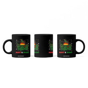 Funny Lil Dumpster Fire Christmas Coffee Mug Merry And Bright Xmas Tree TS11 Print Your Wear